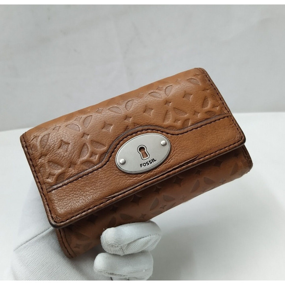 Fossil Brown Leather Credit Card ID Window Trifold Wallet - Picture 3 of 15